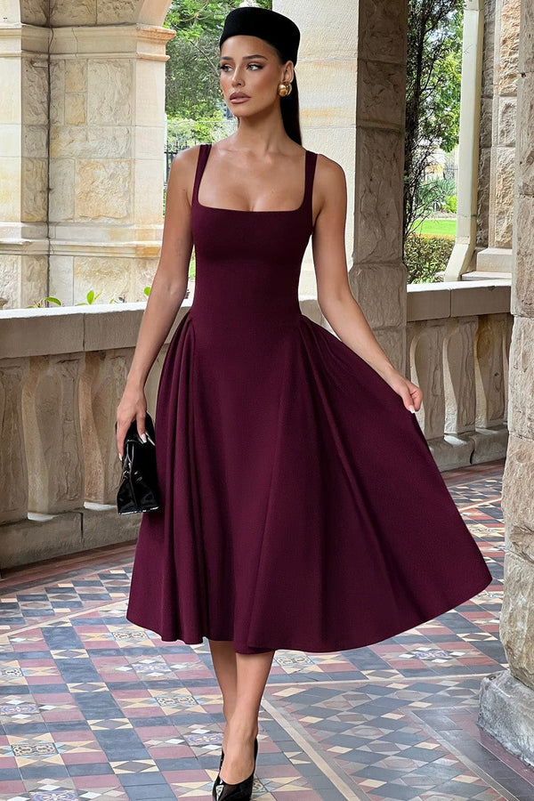 Betty Midi Dress - Cherry Lacquer