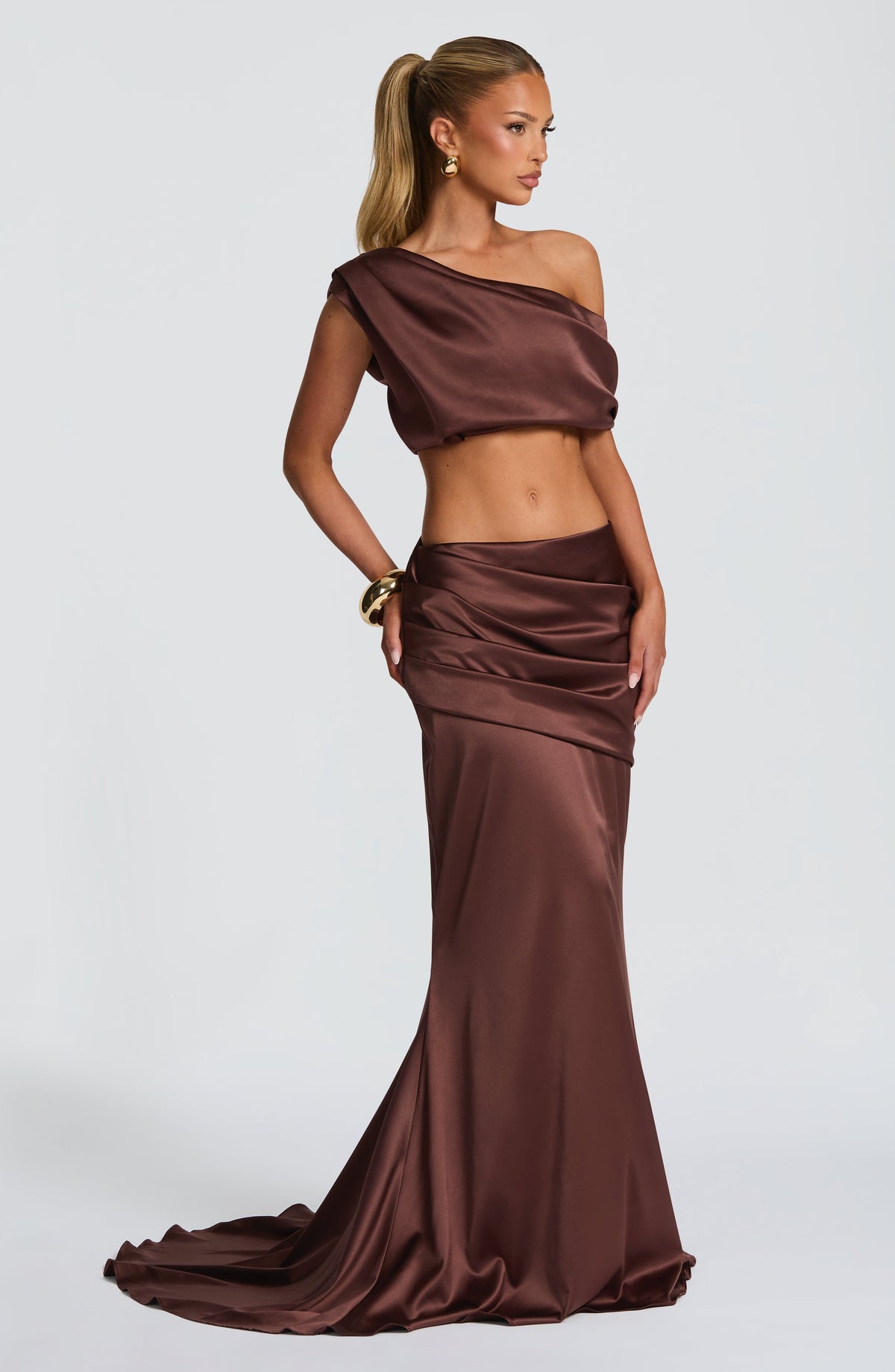 Claudette Maxi Skirt - Plum Brown