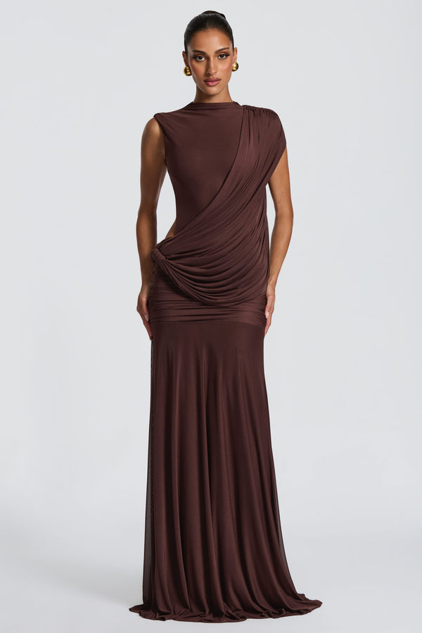 Mireya Maxi Dress - Plum Brown