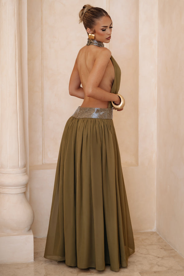 Rosalina Maxi Dress - Deep Olive